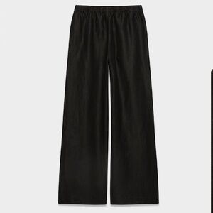 Abercrombie & Fitch Black Satin Wide Leg Pants